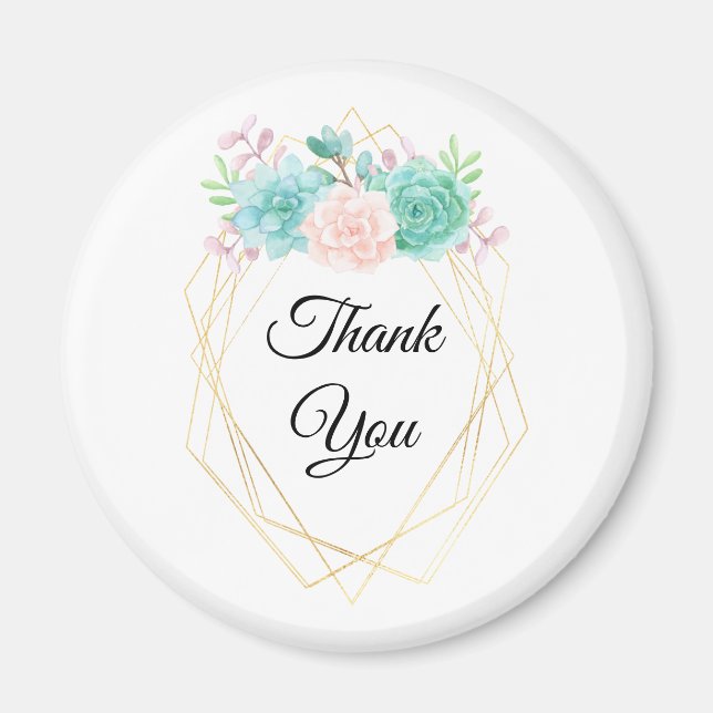 Moderne rosa und grüne Aquarellfarben dank Magnet (Vorne)