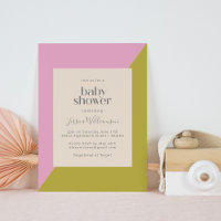 Moderne rosa und grüne geometrische Babydusche