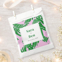 Moderne Rosa und grüne Palmen Hochzeiten