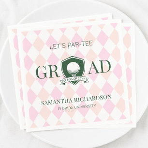 Moderne rosa und grüne süße vornehme Golf-Abschlus Serviette