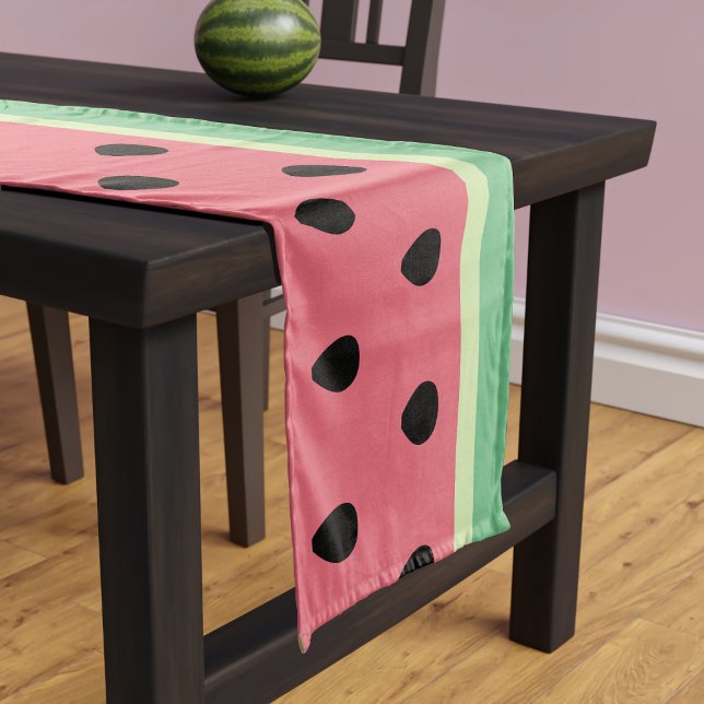 Moderne Rosa und grüne Wassermelone Tischläufer (🍉Pink and Green should be see on your table this summer! 🍉)