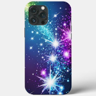Moderne rosa und lila blaue Sparkle-Chic Case-Mate iPhone Hülle