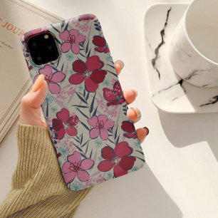 Moderne rosa und rote Blumen Case-Mate iPhone Hülle