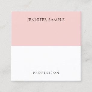 Moderne, rosa und schlichte Elegantvorlage Quadratische Visitenkarte