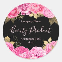 Moderne Rosa und Schwarz-Blumen Schönheit Kosmetis