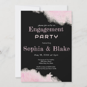 Moderne rosa und schwarze lustige Engagement-Party Einladung