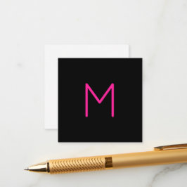 Moderne rosa und schwarze Monogramm Begleitkarte