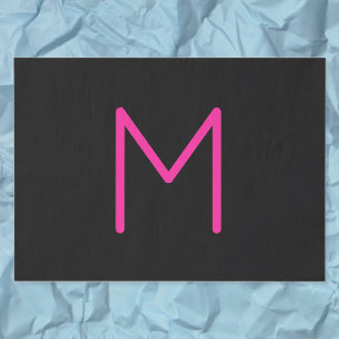 Moderne rosa und schwarze Monogramm Seidenpapier