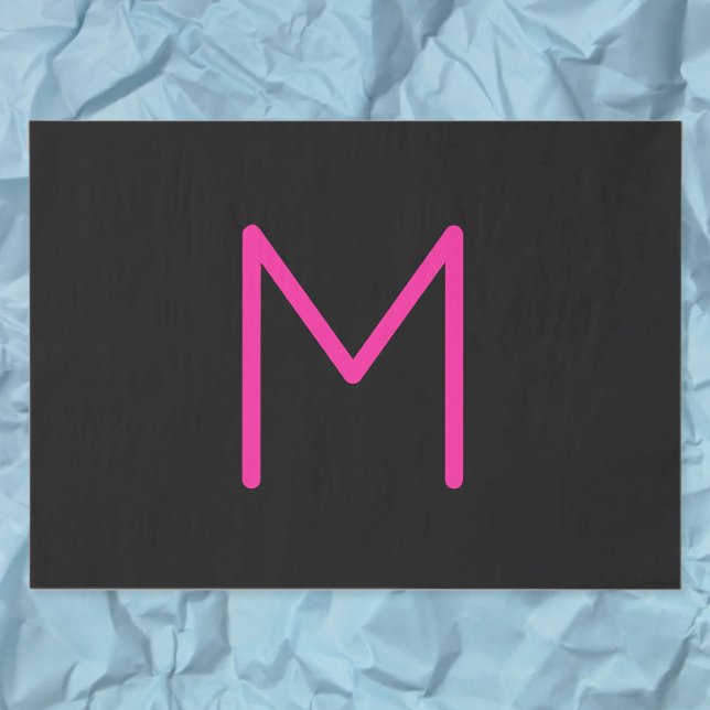 Moderne rosa und schwarze Monogramm Seidenpapier (Von Creator hochgeladen)