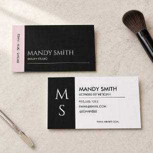 Moderne rosa und schwarze Schönheitssalon Visitenkarte