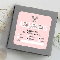 Moderne Rosa und Weiß-Warnhinweise für Allergien