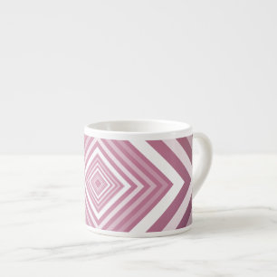 Moderne rosa und weiße Abstufungsquadrate Espressotasse