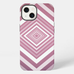 Moderne rosa und weiße Abstufungsquadrate iPhone 13 Hülle