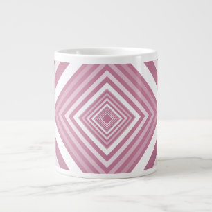 Moderne rosa und weiße Abstufungsquadrate Jumbo-Tasse