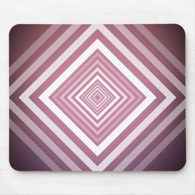 Moderne rosa und weiße Abstufungsquadrate Mousepad (Vorne)