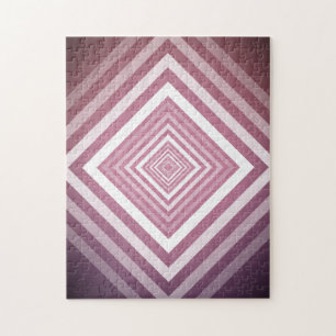 Moderne rosa und weiße Abstufungsquadrate Puzzle