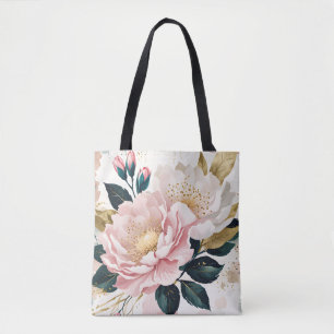 Moderne rosa und weiße Blumen mit grünem und golde