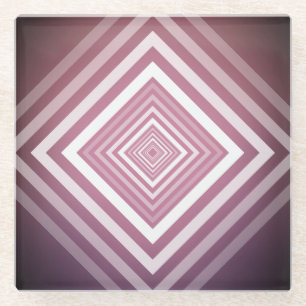 Moderne rosa und weiße Gravierplätze Glasuntersetzer