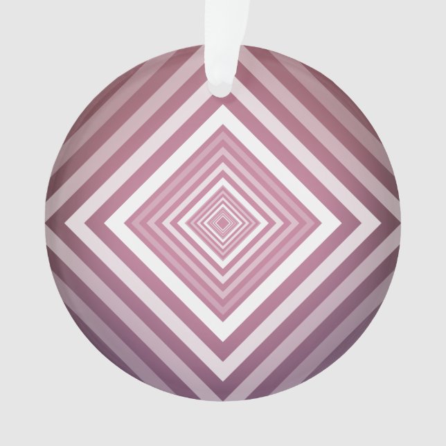 Moderne rosa und weiße Gravierplätze Ornament (Vorderseite)