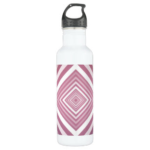 Moderne rosa und weiße Gravierplätze Trinkflasche