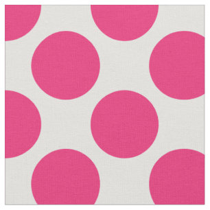 Moderne rosa und weiße große Polka-Punkte Stoff