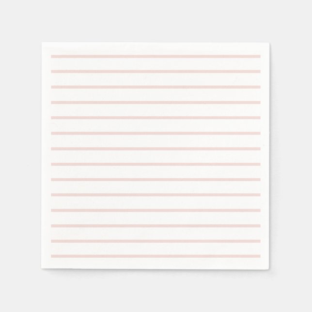 Moderne, rosa und weiße Streifen Serviette (Vorderseite)