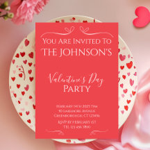 Moderne rosa Valentinstag Party Einladung