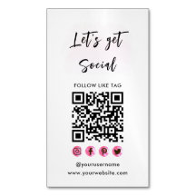 Moderne rosa Verbindung mit QR Code Social Media