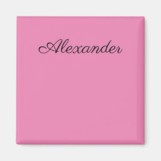 Moderne rosa Vorlage, schwarze Schrift Magnet