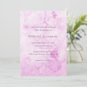Moderne rosa Wasserfarbe elegante Hochzeit Einladung