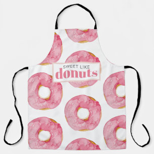 Moderne rosa Wasserfarbe Süß wie Donuts Zitat Schürze