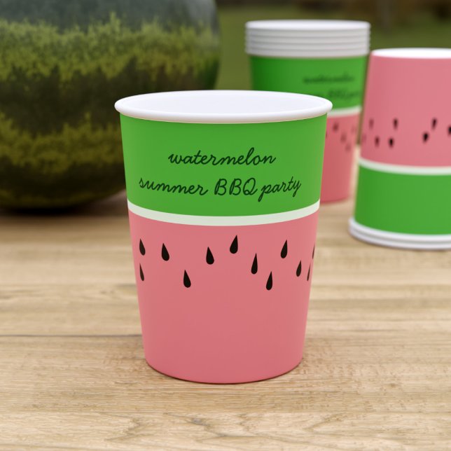 Moderne rosa Watermelon Frucht Sommer Papier Cups Pappbecher (🍉 Perfect paper cup for your summer party. Watermelon is the official fruit of summer after all 🍉)