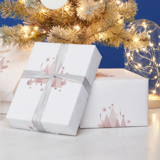 Moderne rosa Weihnachtsbäume Elegantes Weihnachtsf Geschenkpapier