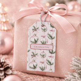 Moderne rosa Weihnachtsbaumschmuck-Geschenkanhänge Geschenkanhänger