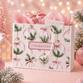 Moderne rosa Weihnachtsbaumschmuck-Geschenktasche Große Geschenktüte