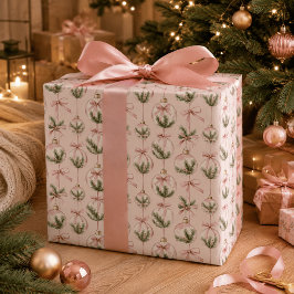 Moderne rosa Weihnachtsbaumschmuck-Verpackungspapi Geschenkpapier