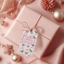 Moderne rosa Weihnachtsornament-Geschenkkarte