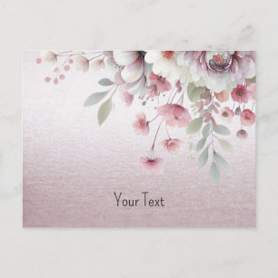Moderne rosa weiße Blumenpostkarte Postkarte