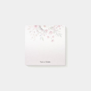 Moderne rosa weiße Blütenposten Post-it Klebezettel