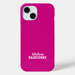 Moderne rosa weiße Sport-Monogramm-Name Case-Mate iPhone Hülle
