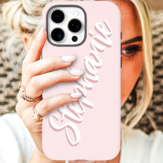 Moderne Rosafarben-Minimal-Script-Name iPhone 16 Pro Max Hülle