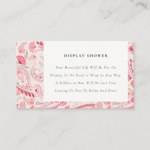 Moderne Rosafarben Paisley Display Dusche Baby Sho Begleitkarte