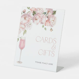 Moderne rosafarbene Blumengeschenke & Brautpartys Sockelschild