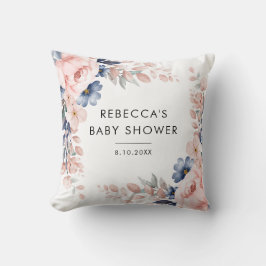 Moderne rosafarbene botanische Babydusche Kissen