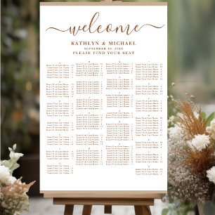 Moderne, rosafarbene Hochzeitssitze Poster