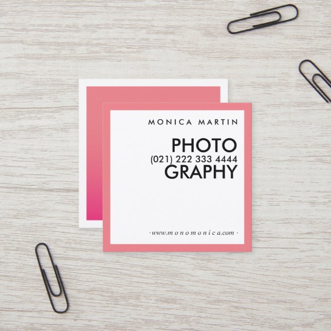 Moderne rosafarbene Minimalistische Karten (Vorderseite/Rückseite Beispiel)