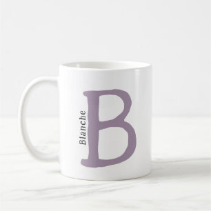Moderne rosafarbene Mit Monogramm Initial- & Name- Kaffeetasse