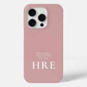 Moderne rosafarbene Monogramm-Name Case-Mate iPhone Hülle