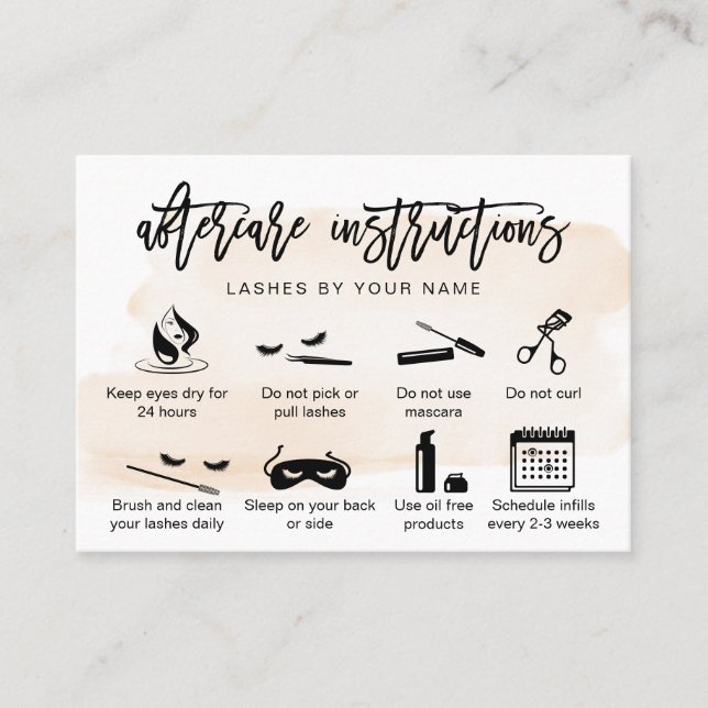 Moderne, rosafarbene Nachsorgekarte Visitenkarte (Vorderseite)