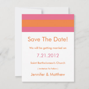 Moderne, rosafarbene Orange speichert die Datumska Save The Date
